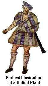 illustration of a belted plaid