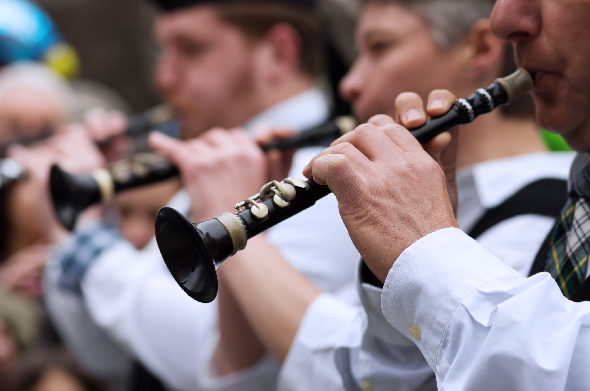 A Celtic music ensemble playing wind instruments is part of what makes Celtic music unique.