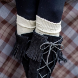 Leather Knee High Boots Black