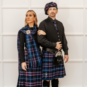 man and woman wearing tartan man and woman wearing tartan