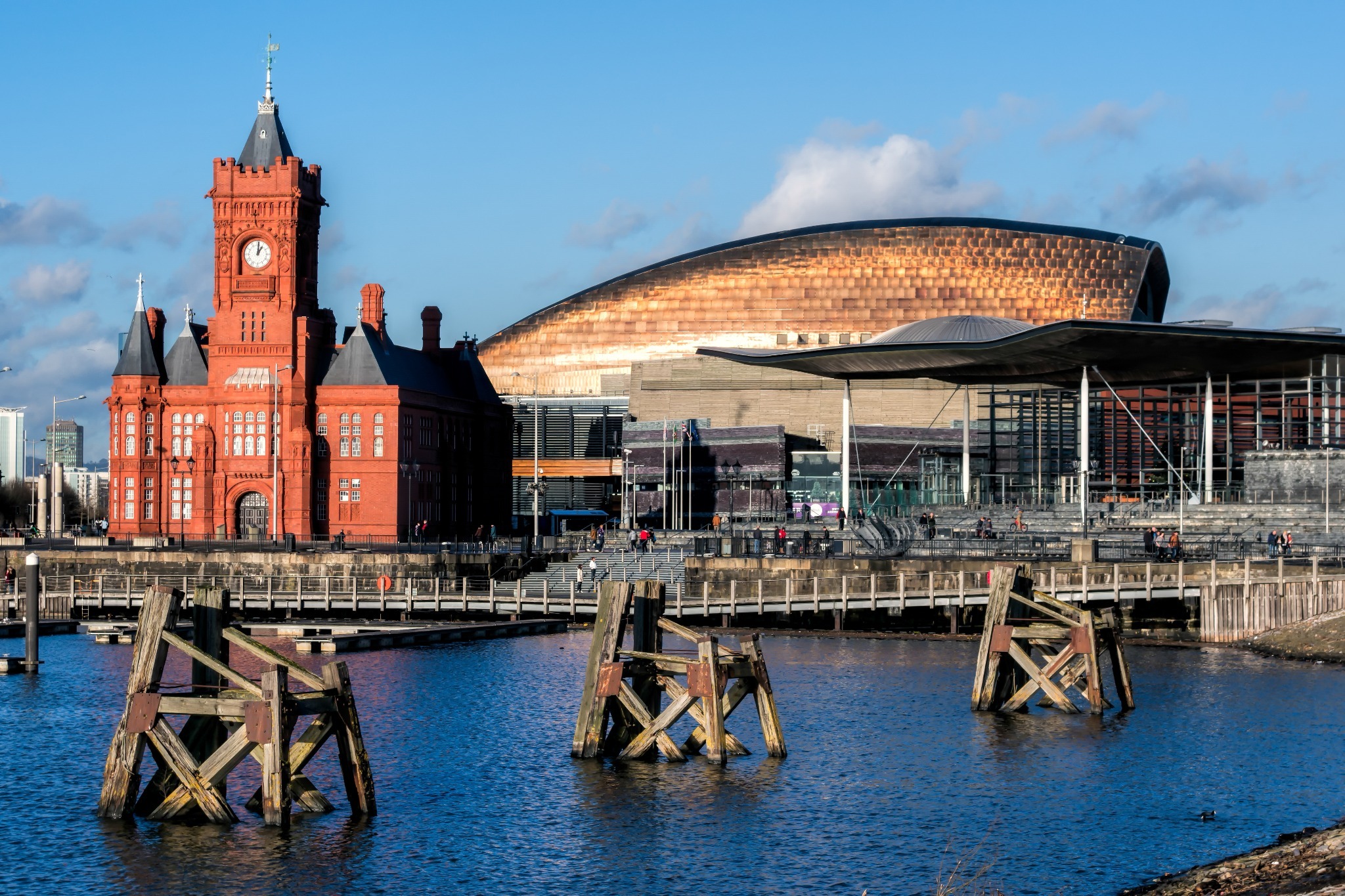 Pierhead and Millenium Centre Pierhead and Millenium Centre buildings Cardiff Bay
