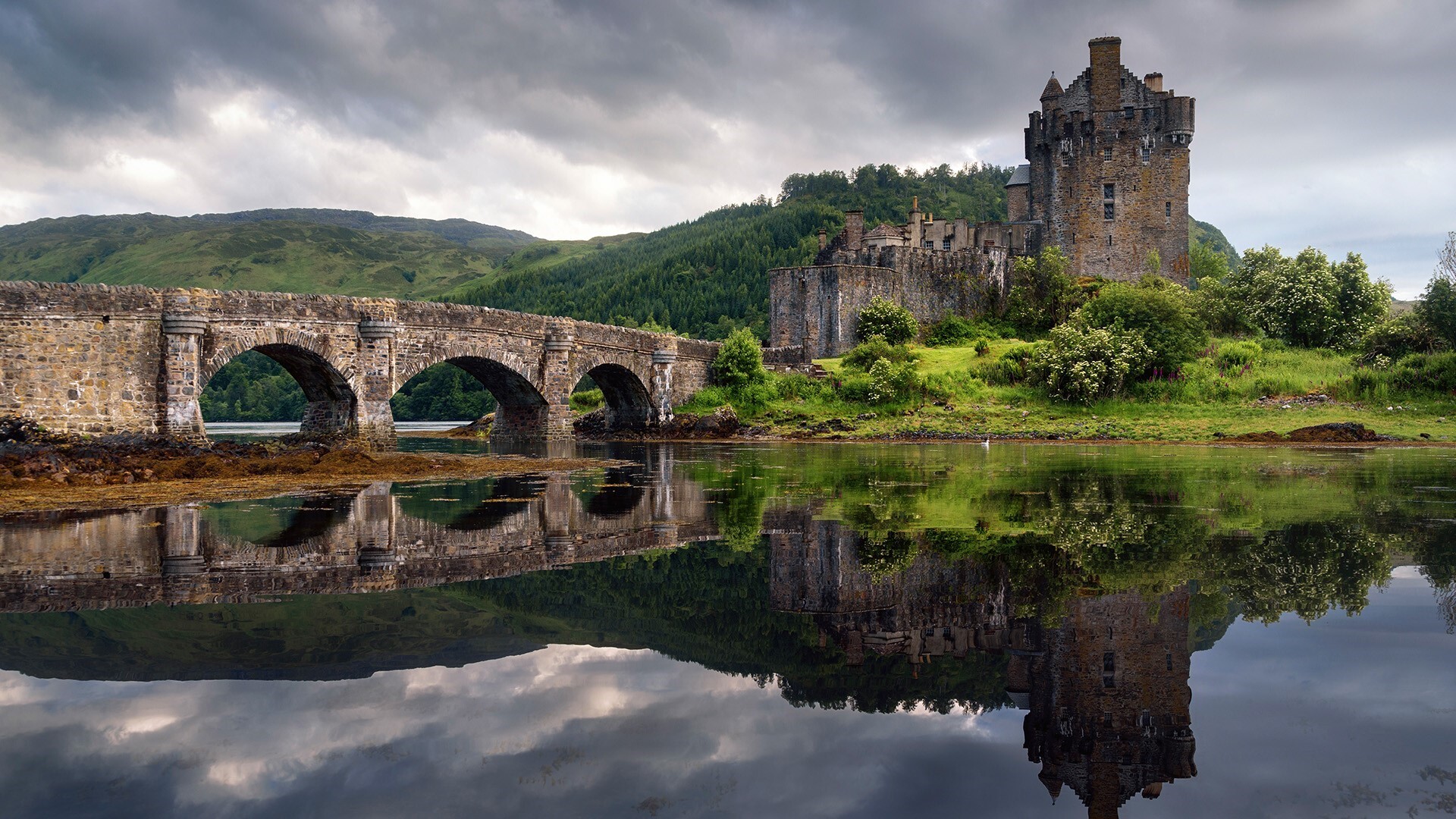 Panoramic of Eilean Donan Castle, Highlands, Scotland Panoramic of Eilean Donan Castle, Highlands, Scotland