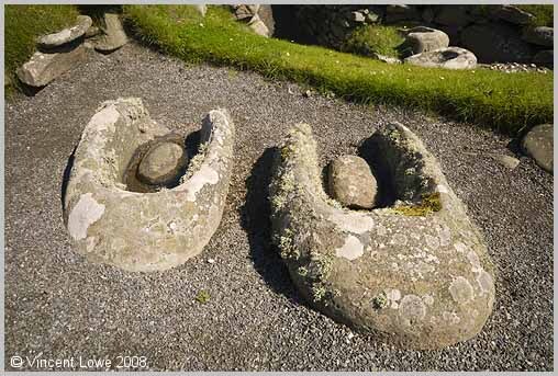 A pair of querns found at Jarlshof on the Shetland Islands A pair of querns found at Jarlshof on the Shetland Islands