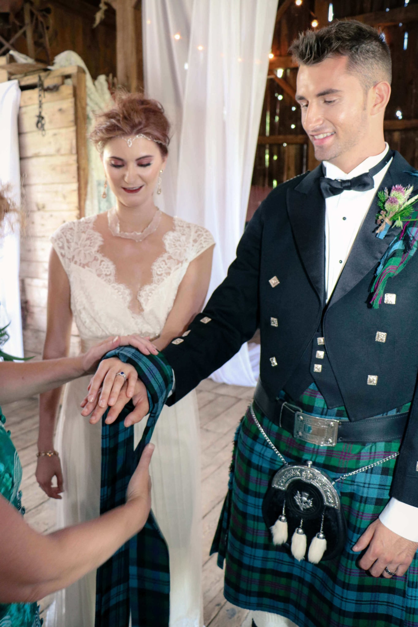 Rental Handfasting ribbon in celtic wedding ceremony