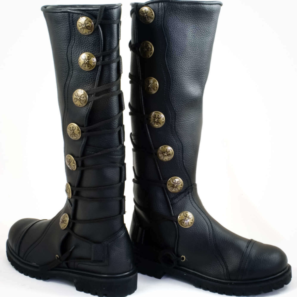 Premium Quality Leather Knee-High Boots - Black