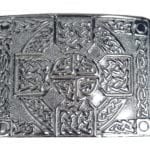 Chrome Celtic Cross Kilt Belt Buckle