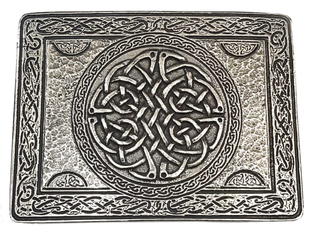 Celtic Knot Pewter Kilt Belt Buckle - Made in Scotland - The Celtic Croft