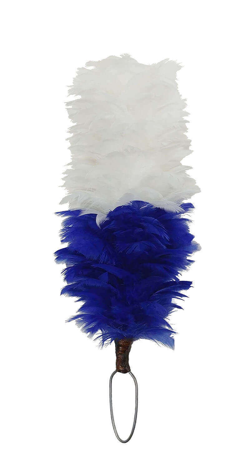 Blue and White Hackle
