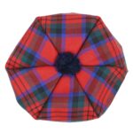 A MacDuff Red Modern Light Weight Tartan Tam with a pom pom.