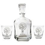 Scottish Clan Crest Decanter and Whisky Glass Set