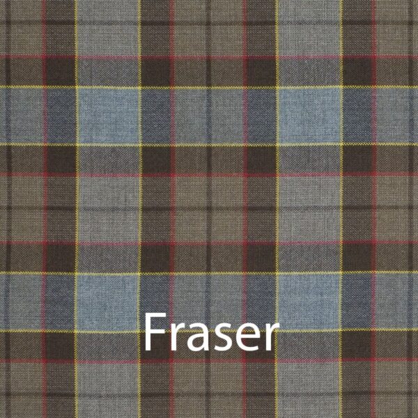 An Outlander Fraser Poly/Viscose Scarf Face Mask with the word Fraser on it.