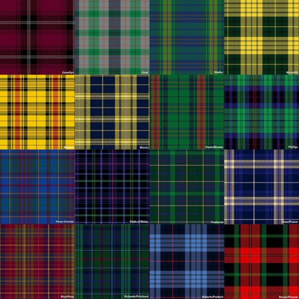 A collection of Welsh Tartan Earasaid - 13oz Medium Weight Premium Wool plaids woven in Scotland.