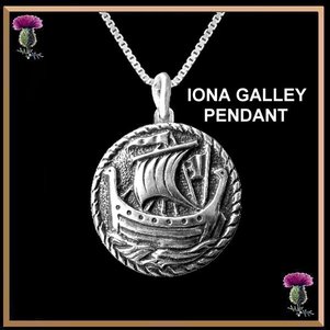 The iona gallery pendant with a ship on it.