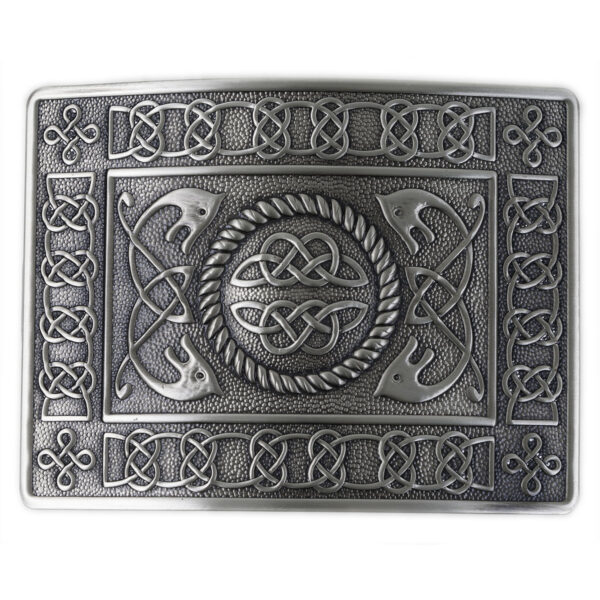 A Highland Serpent Antiqued Kilt Belt Buckle with an intricate design.