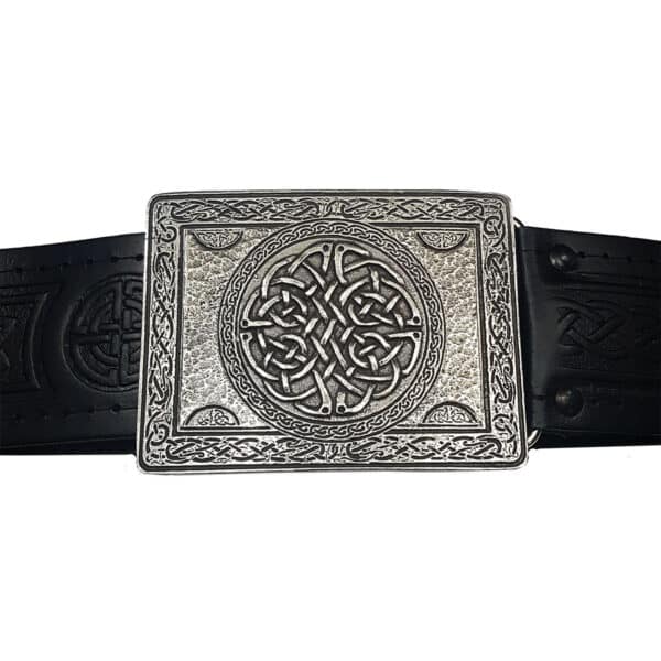 A Celtic Knot Pewter Kilt belt buckle.
