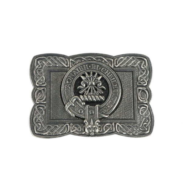 Scottish Coat of Arms Celtic Knot Scalloped Kilt belt buckle.
