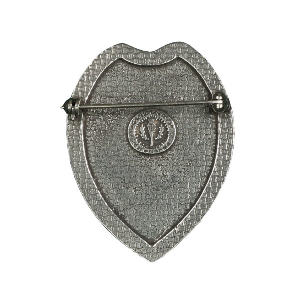 A Protect and Serve Law Enforcement Cap Badge featuring a shield design, made of metal.