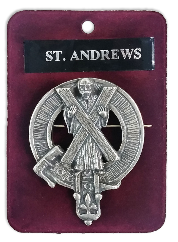 St andrews badge in a package.
