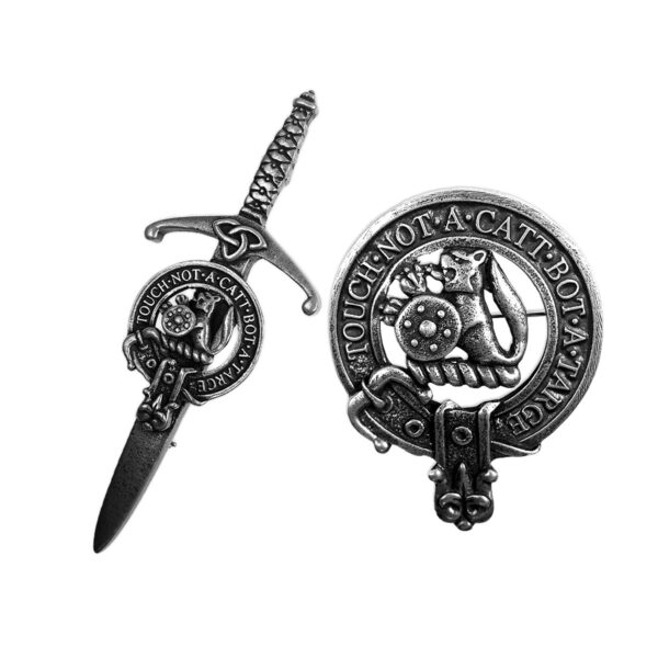 Pewter Clan Crest Kilt Pin and Brooch.