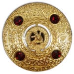 Clan Crest Plaid Brooch Gold Finish