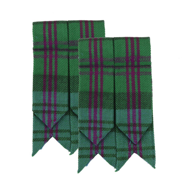 Homespun Tartan Wool Blend Flashes green and purple bow ties.