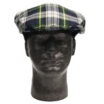 A mannequin wearing a plaid hat.