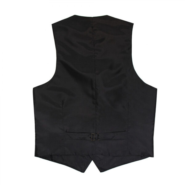 A black Tweed 5 Button Vest on a white background.
