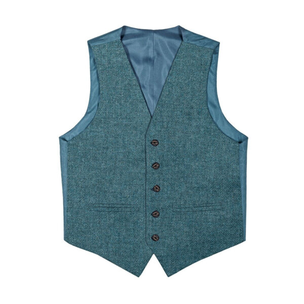 A men's Tweed 5 Button Vest on a white background.