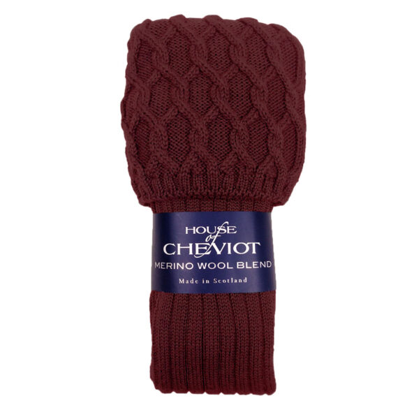 Premium quality wool blend Kilt Hose in burgundy.