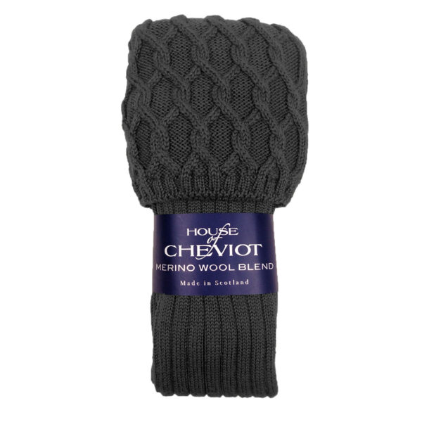 Chevron charcoal knitting Premium Quality Wool Blend Kilt Hose.