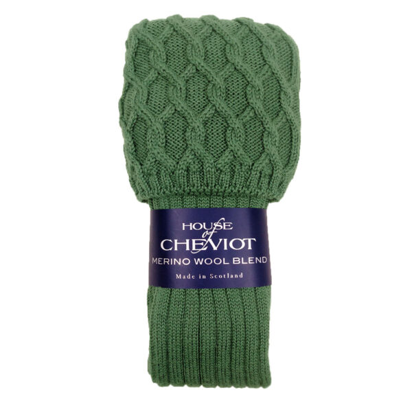 Chevron Premium Quality Wool Blend Kilt Hose in green, made with a premium quality wool blend.