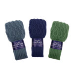 Three pairs of Premium Quality Wool Blend Kilt Hose in blue, green and black.