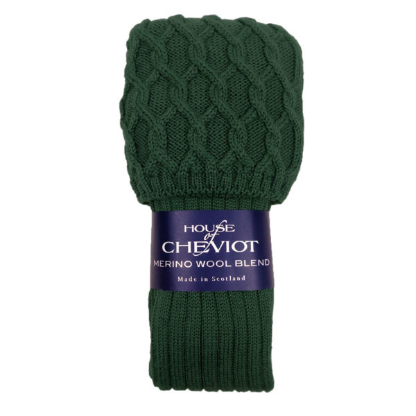 Premium Quality Wool Blend Kilt Hose in dark green.