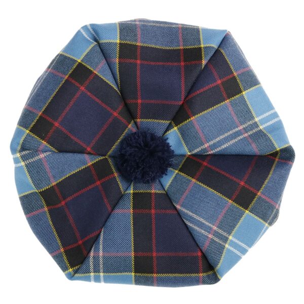 A blue and red tartan hat with the U.S. Marine Corps Premium Light Weight Wool Tam.