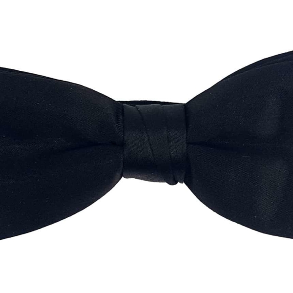 A black Rental Bow Tie on a white background, available for rental.