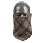 A mannequin head with a Tartan Bandana Mask - Wool Free neck gaiter.