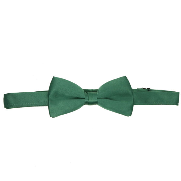 Green Satin Bow Ties on a white background.