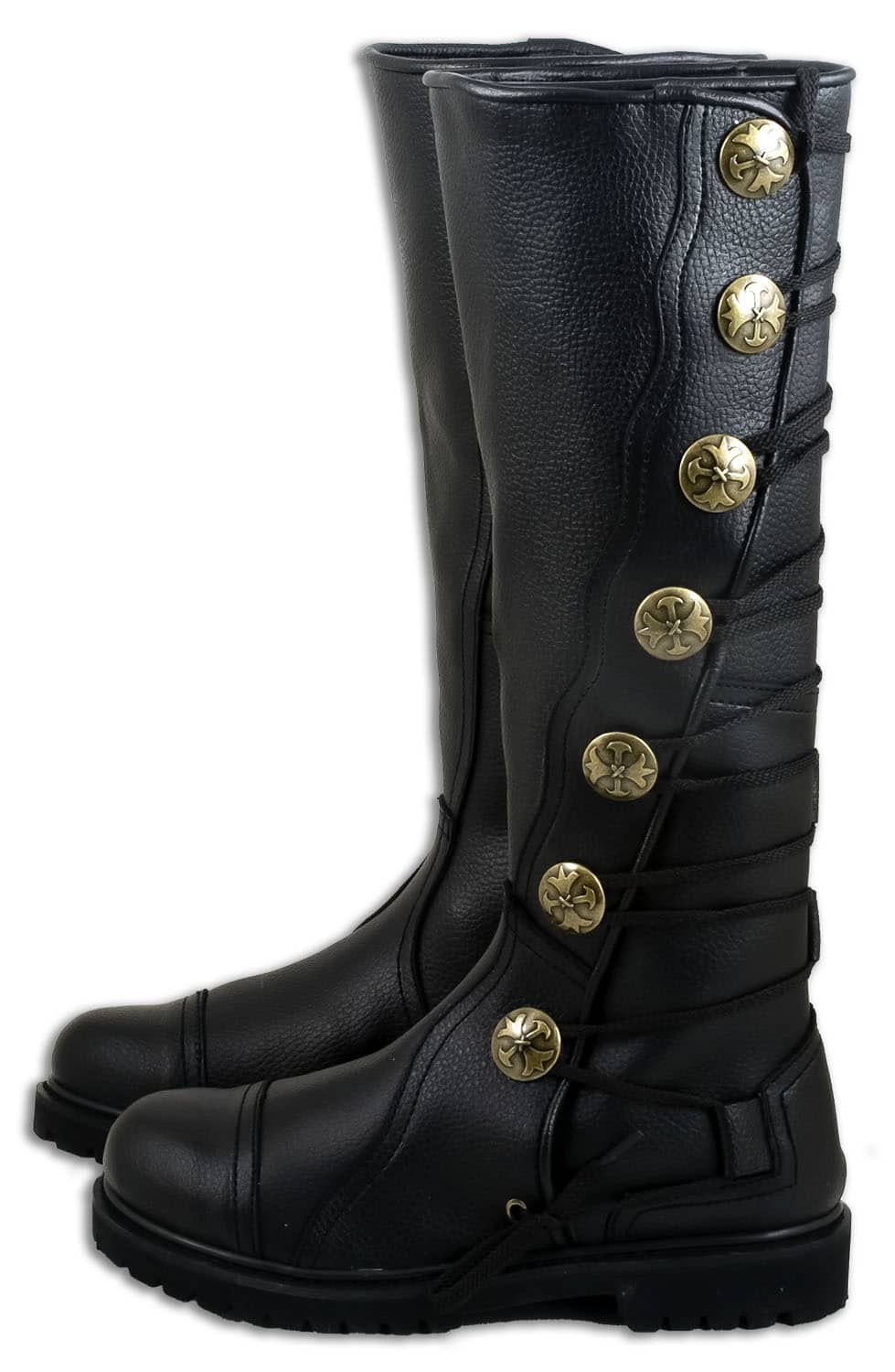Premium Black Leather Knee-High Boots 
