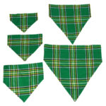 Four plush tartan dog toys on a white background - Wool Free