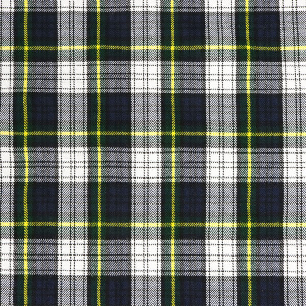 A close up of a black and yellow plaid fabric.