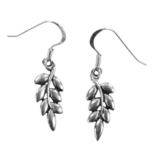 A pair of *Ash Leaf Earrings* with ash leaves on them.