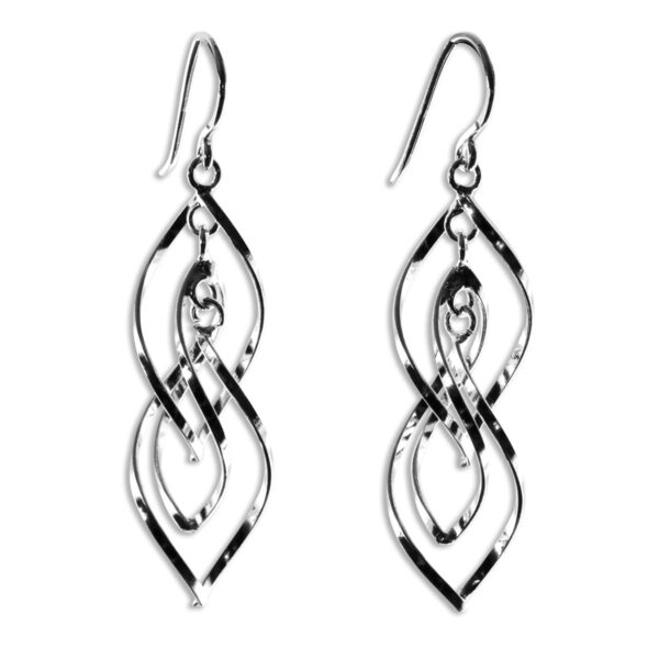 Celtic Spiral Earrings crafted in sterling silver with captivating swirl designs.