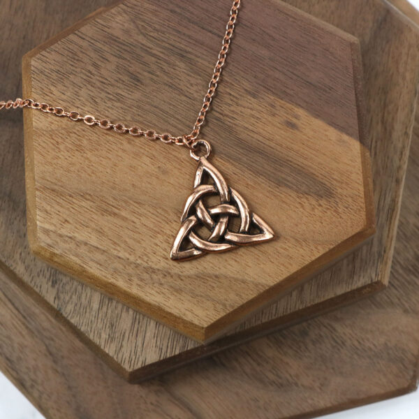 Amethyst Celtic Knot Necklace - rose gold with Amethyst.