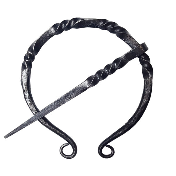 A Classic Wrought Iron Penannular Brooch with a twist on it.