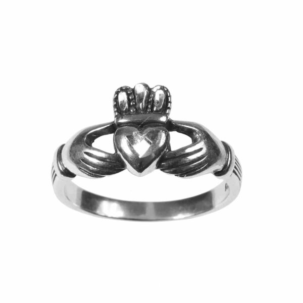 A Traditional Claddagh Ring with a heart and crown.