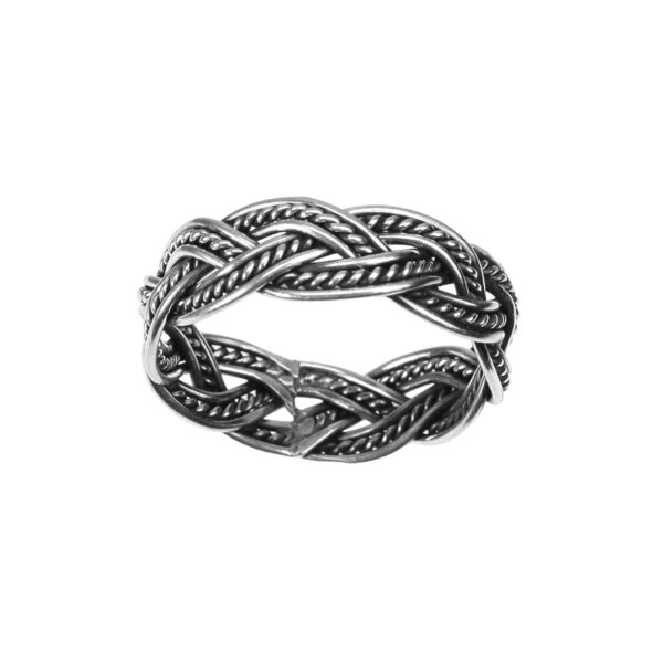 A Sterling Silver Celtic Weave Ring with a braided Celtic weave design.