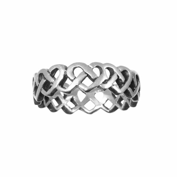 Entwined Celtic Heart Ring in sterling silver.