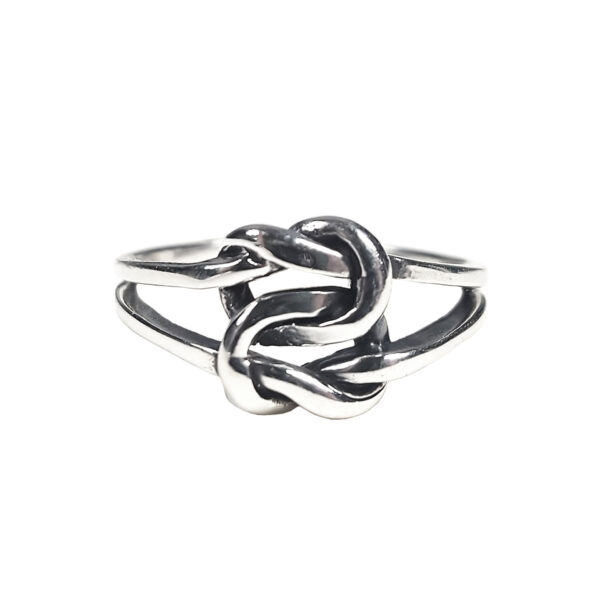 An Entwined Love Knot Ring silver ring.