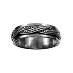 A Large Celtic Knot Spinner Ring with a braided and celtic knot design.