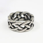 A silver Interlacing Endless Knot Ring with a Celtic design.